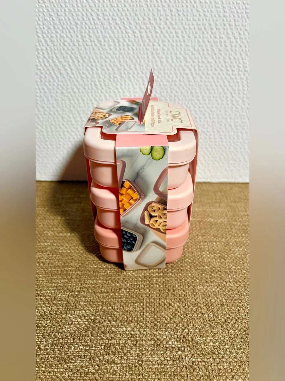 CWC Cook With Color 3-Piece Pink Snack Box Set